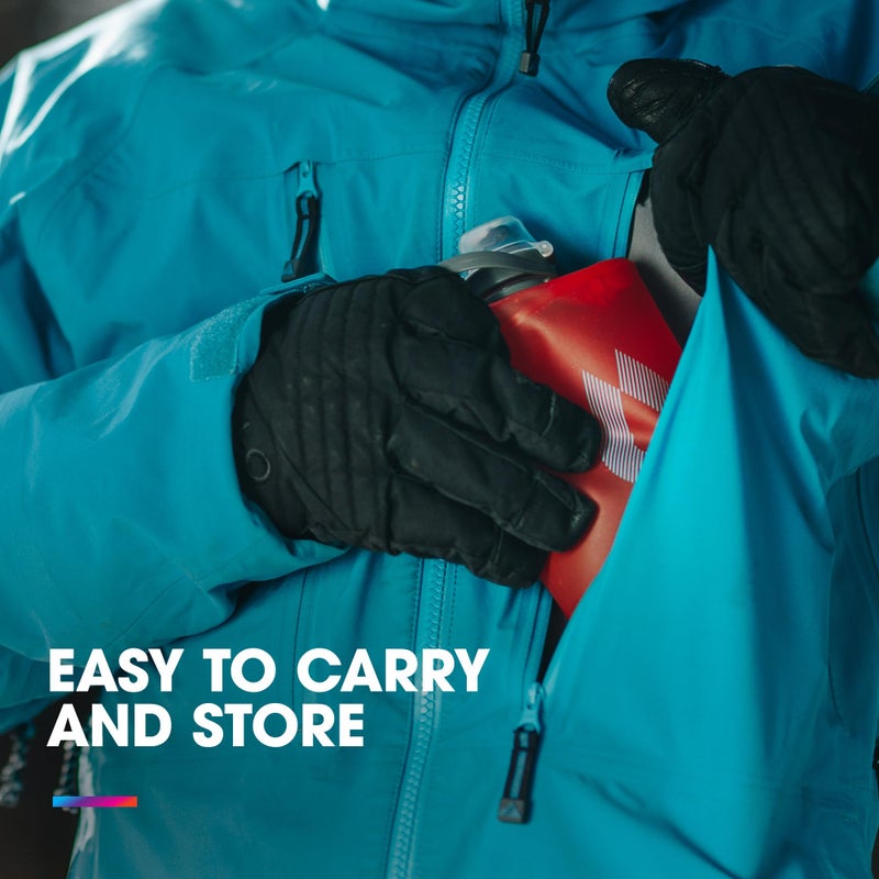 HydraPak Stow Collapsible Water Bottle - 350ml - Ultralight, Leak-Proof, BPA-Free, Filter Compatible Travel & Hiking Flask - MTN Mammoth Grey - Image 3